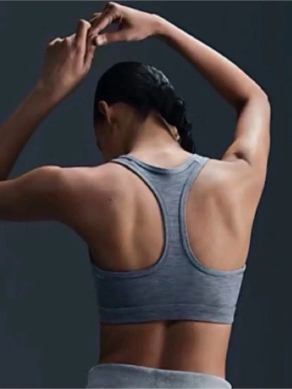 Nike Swoosh Women’s Small Padded Racerback Medium Support Sports Bra Gray